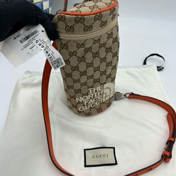 Unisex Gucci, X Northface, GG monogram canvas, shoulder bag made in Italy - Picture 2 of 12